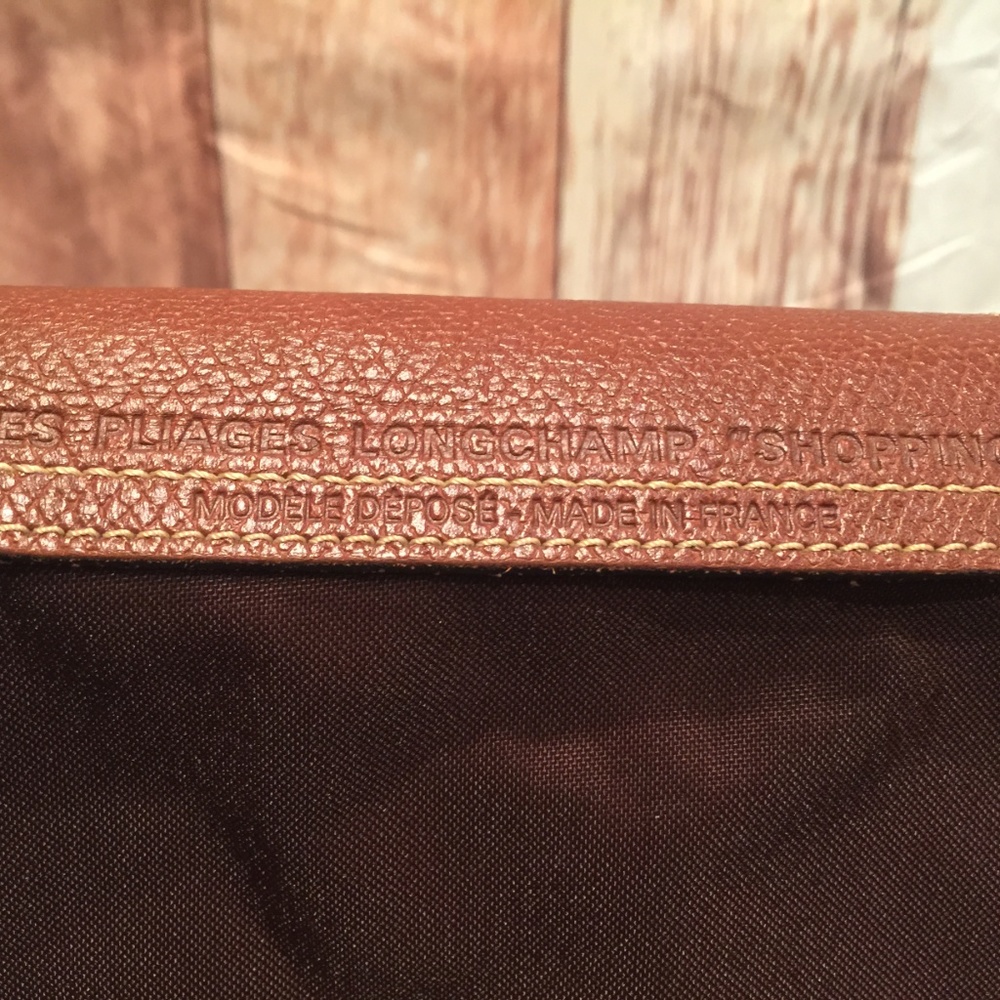 Longchamp Pliage Nylon Brown Shopping Tote Small - Picture 3 of 8